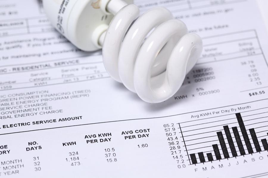 Utility invoice with light bulb - Copyright iStock_0000133297